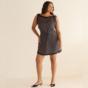 Doen Silk MILLANE DRESS IN CARDINALE FOULARD Sleeveless